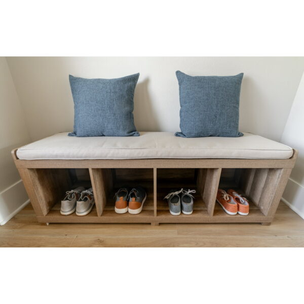 Better Homes & Gardens 4-Cube Shoe Storage Bench - Weathered Finish 3