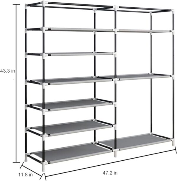 "ACCSTORE Shoe Rack Shoe Storage Boot Style Holds up to 27 Pairs Shoes With Non-woven Fabric Cover, Brown" 4