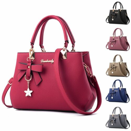 Women's PU Leather Shoulder Handbag Tote Purses Satchel Pendant Crossbody Bags