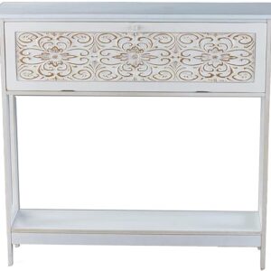 Antique White Console Table with Drawer - Elegant Entryway Storage Furniture