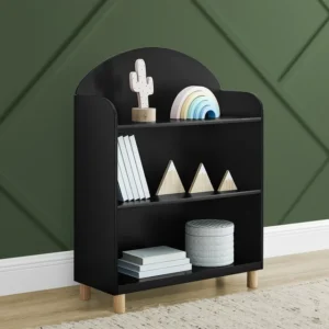 Delta Children Reese 3-Shelf Bookcase - Ebony/Natural. Stylish and Practical Storage for Your Child's Room