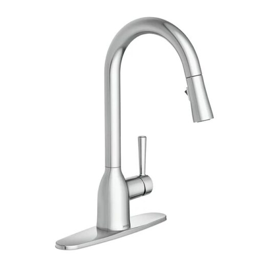 Moen Adler Chrome Single Hole Pull-Down Kitchen Faucet - One-Handle, Model 87233