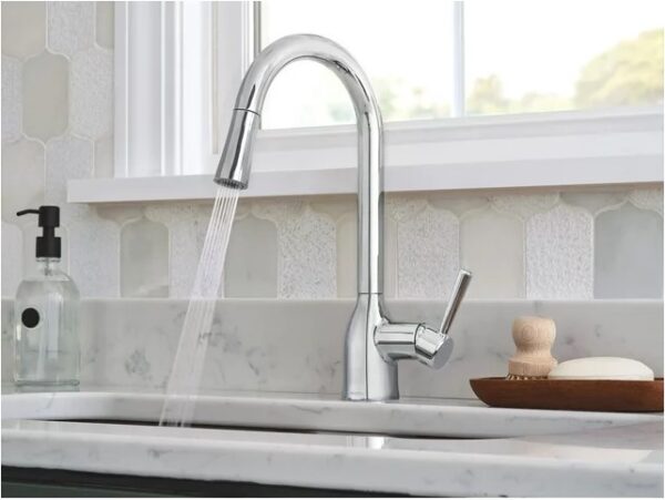 Moen Adler Chrome Single Hole Pull-Down Kitchen Faucet - One-Handle, Model 87233 2
