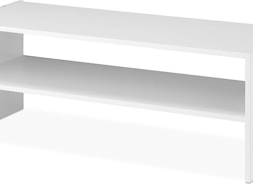 Whitmor Stackable 31" Extra Wide 2-Shelf Storage Organizer in White
