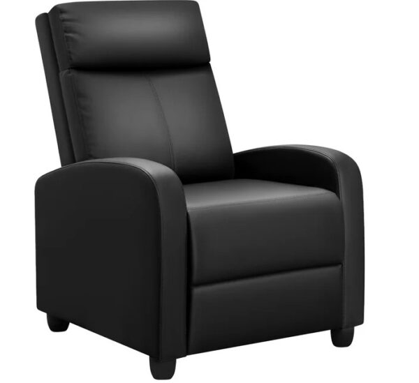 Vineego Adjustable Massage Sofa Chair - Recliner Home Theater Seating with PU Leather, Padded Backrest, and Thick Seat Cushion in Black 2
