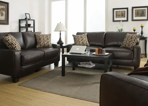 Serta RTA Palisades 73-Inch Bonded Leather Sofa - Stylish Chestnut Brown Seating for Your Home
