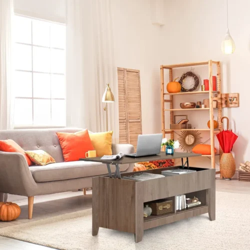 sadasdasas Lift Top Coffee Table w Hidden Compartment Storage Shelf Living Room