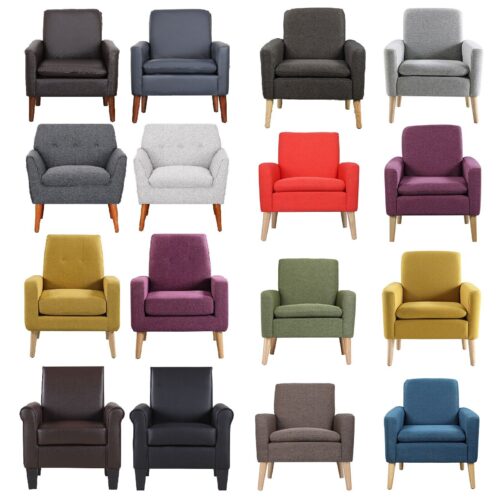 sadasdasdas5 Accent Single Sofa Upholstered Fabric Chairs Arm Chair Furniture Living Room NEW