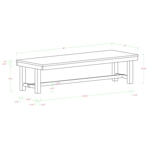 Desert Fields Transitional Wood Backless Dining Bench - Dark Oak. Stylish and Functional Seating for Your Dining Space. 2