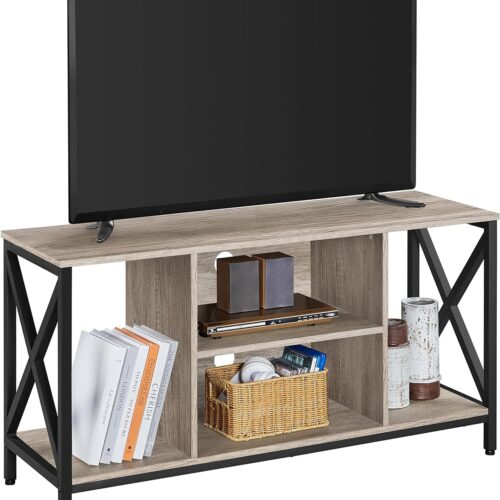 Topeakmart TV Stand for up to 55 Inch TVs - Media Entertainment Center with Storage Shelves for Living Room, Ideal TV Table for Small Spaces