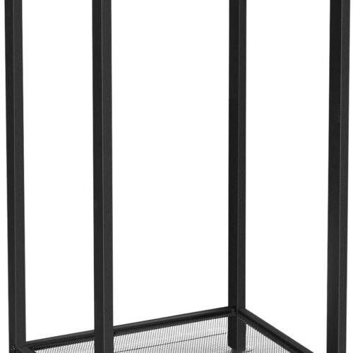 VASAGLE INDESTIC Side, End, Telephone Table with Mesh Shelf - High and Narrow Design for Hallway, Living Room - Made of Metal, Easy Assembly, Space-Saving Industrial Style in Rustic Brown and Black (ULET76BX)
