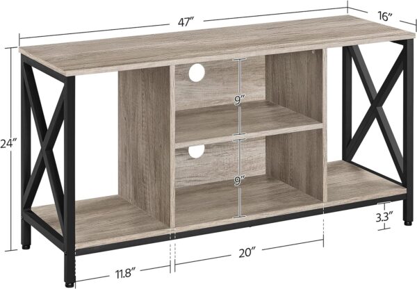 Topeakmart TV Stand for up to 55 Inch TVs - Media Entertainment Center with Storage Shelves for Living Room, Ideal TV Table for Small Spaces 3