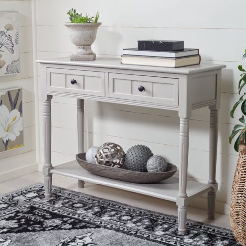 Safavieh Samantha Contemporary 2-Drawer Console in Vintage Grey Finish