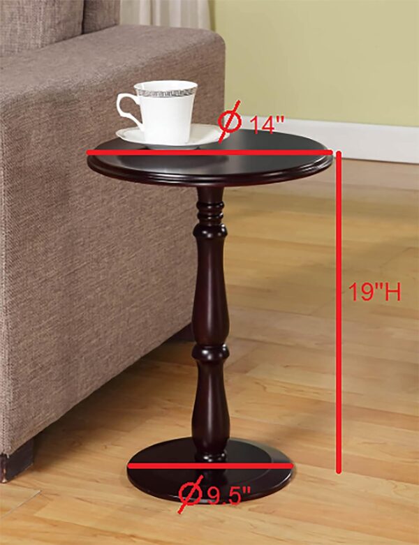 Kings Brand Furniture - Dark Cherry Finish Wood Plant Stand Accent Side End Table for Elegant Décor 2