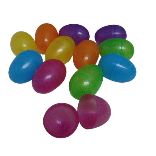 48 Pearl Plastic Easter Eggs - Pearl 2 1/4" Medium Fillable Eggs - 48 Eggs