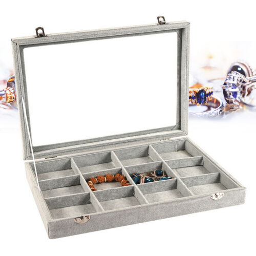 12 Grids Jewelry Storage Box Organizer Case for Earrings Necklaces Storage