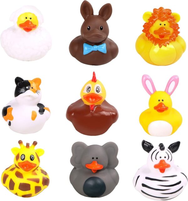 18 Pcs Easter Egg Filled with Animal Rubber Ducks Easter Party Favor for Kids 4