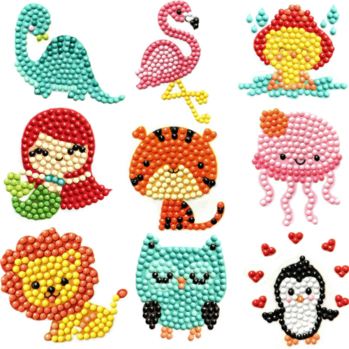 Sinceroduct 64 PCS 5D DIY Diamond Painting Stickers Kits for Kids and Adult Begi