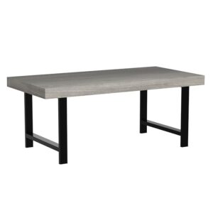 Best Choice Products 44in Modern Coffee Table - Butcher Block Top, Large Rectangular Wood Industrial Rustic Accent Table for Living Room, 2in Metal Legs, Gray