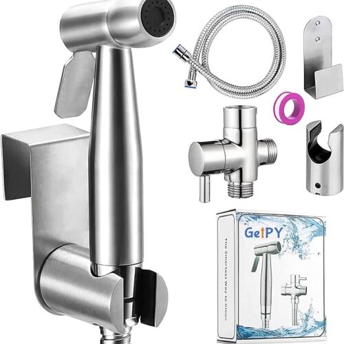 Hand-Held Bidet Toilet Sprayer Kit - Stainless Steel Cloth Diaper Sprayer with Adjustable Water Pressure Control for Personal Cleaning