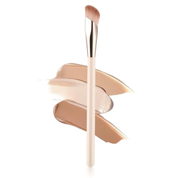 Angled Under Eye Concealer Brush - Precision Face Blending Brush for Makeup - Ideal for Eye Liquid Cream Concealer, Small Foundation Application - Cosmetic Tool for Dark Circles, Nose Contouring 1