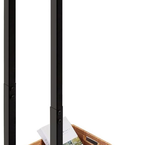 a C-Shaped End Table - Snack Side Table for Couch, Ideal for Small Spaces - Rustic Brown and Black C Table with Metal Frame - Perfect Sofa Side End Table for Living Room, Bedroom, Sitting Room