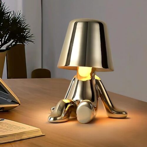 a Mini Lamp - Cute Small Lamp for Small Spaces - Battery Operated and Cordless Rechargeable Lamp - 3 Modes Dimmable Touch Lamp - Ideal Small Table Lamp - Gold Finish (Model: C)