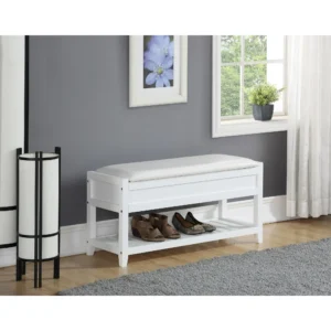 Roundhill Furniture Rouen Storage Bench - White