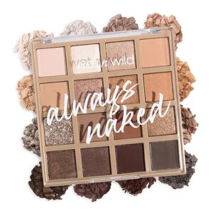 wet n wild Always Naked Palette - Nude Neutral Eye Makeup - Blendable Warm and Cool Nude Pigments - Matte, Shimmer, Glitter - Creamy Smooth