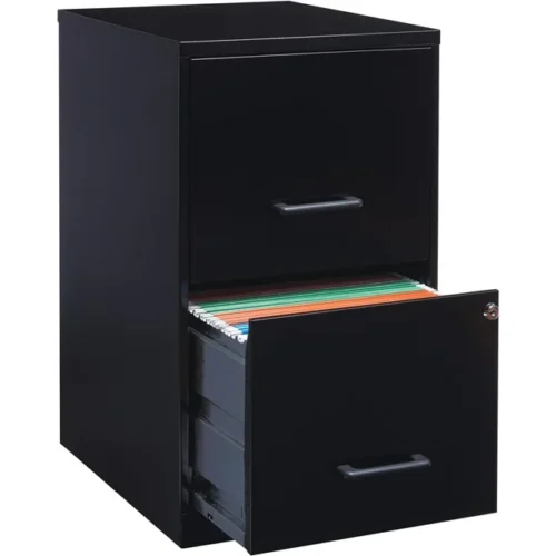 a 14341 18-Inch Deep 2-Drawer File Cabinet - Black Finish