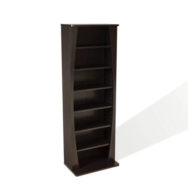 Atlantic Canoe Multimedia Storage Bookcase - 15"x43", 6-Shelf (Holds 115 DVDs, 231 CDs) - Espresso Finish 1