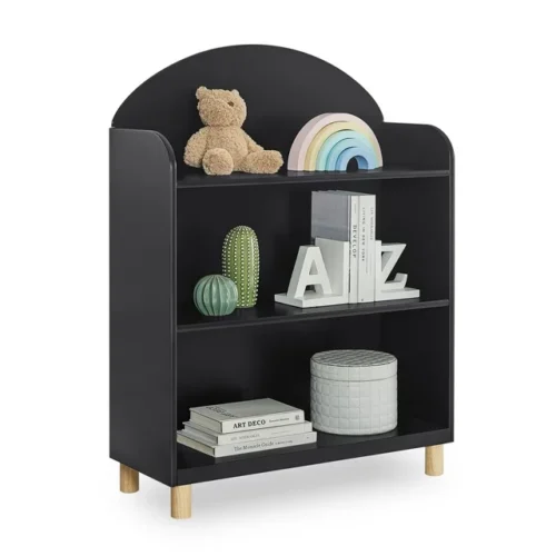 a1 Delta Children Reese 3-Shelf Bookcase - Ebony/Natural Finish