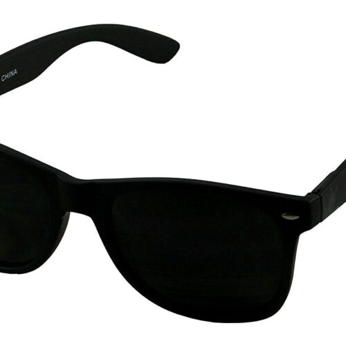 a1 Classic Retro 80's Super Dark Non-Polarized Lens Square Murdered Out Sunglasses