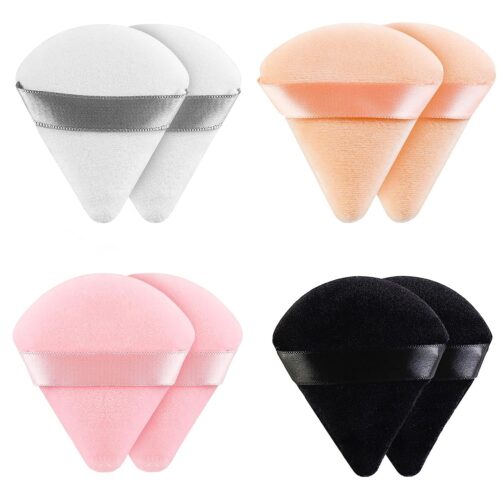 8 Pieces Soft Triangle Makeup Puff - Velour Cosmetic Foundation Blender Sponge, Triangle Powder Puff, Beauty Makeup Tools