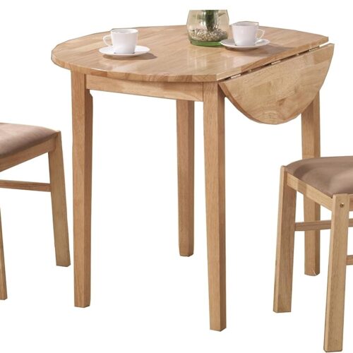a1 COASTER 3-Piece Dining Set with Drop Leaf - Beige and Natural