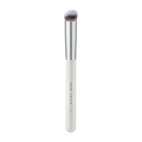 Under Eye Angled Flat Top Kabuki Concealer Brush - Ideal for Concealing Dark Circles, Buffing Makeup, Blending Liquid and Cream for Full Coverage (Color: White, Model: 270)