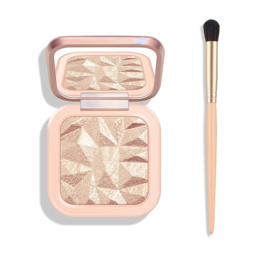 KYDA Face Highlighter Palette - High Glossy Face Illuminator Palette - Natural Glow Finish - Pearl Shimmer Smooth Baked Powder - Lasting Sparkling Highlighter Makeup - SUN GLOW