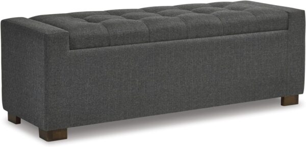 Signature Design by Ashley Cortwell Ottoman Tufted Entryway Storage Bench - Charcoal Gray 3