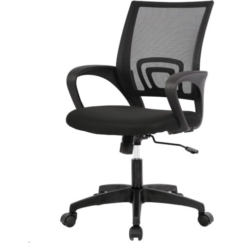 BestOffice Executive Chair with Lumbar Support & Swivel, 250 lb. Capacity, Black
