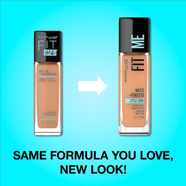 Maybelline Fit Me Matte + Poreless Liquid Oil-Free Foundation Makeup - Pure Beige, 1 Count (Packaging May Vary) 2