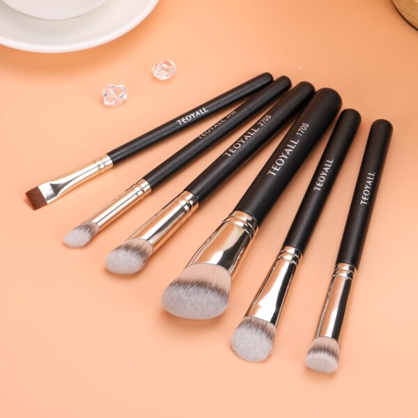 TEOYALL Foundation Contour Brush Set - 2PCS Angled Synthetic Kabuki Brush for Blending, Setting, Concealing, Buffing with Liquid, Cream, and Powder Cosmetic (170S/270S) 2