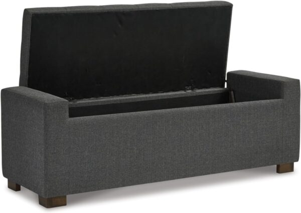 Signature Design by Ashley Cortwell Ottoman Tufted Entryway Storage Bench - Charcoal Gray 2