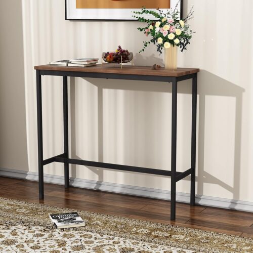 a3 Awonde Sofa Console Table 44.5" - Industrial Entryway Table with Metal Frame and Wood Top Design, Narrow Console Table for Bar, Entryway, Hallway