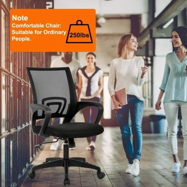 BestOffice Executive Chair with Lumbar Support & Swivel, 250 lb. Capacity, Black 3