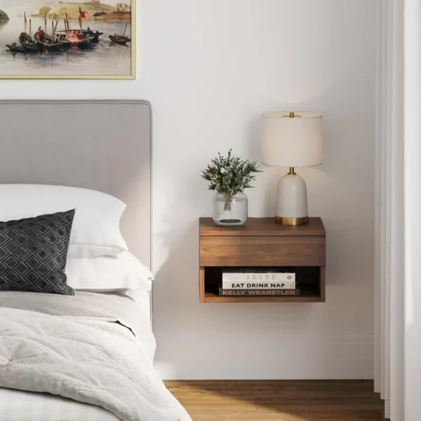 Nathan James Jackson Floating Side Table - Walnut Finish 2