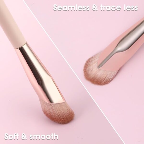 Angled Under Eye Concealer Brush - Precision Face Blending Brush for Makeup - Ideal for Eye Liquid Cream Concealer, Small Foundation Application - Cosmetic Tool for Dark Circles, Nose Contouring 3