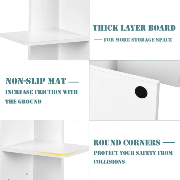 Costway Open Concept Bookshelf Plant Display Shelf Rack Storage Holder - Wooden, White 3