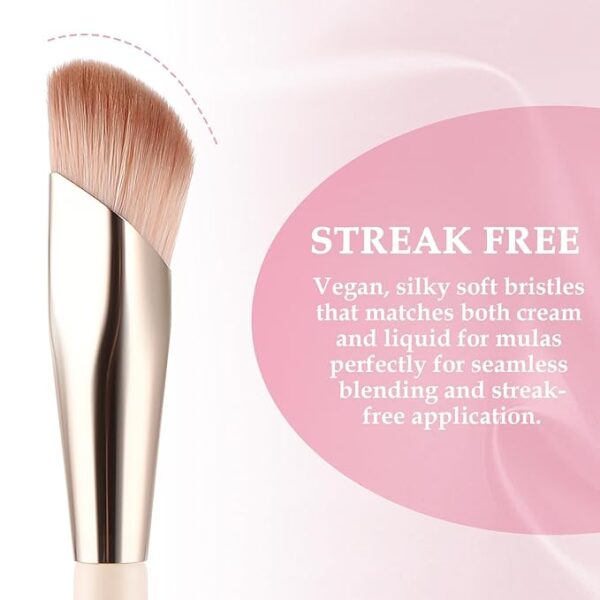 Angled Under Eye Concealer Brush - Precision Face Blending Brush for Makeup - Ideal for Eye Liquid Cream Concealer, Small Foundation Application - Cosmetic Tool for Dark Circles, Nose Contouring 4