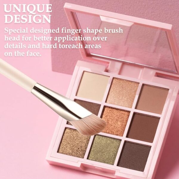 Angled Under Eye Concealer Brush - Precision Face Blending Brush for Makeup - Ideal for Eye Liquid Cream Concealer, Small Foundation Application - Cosmetic Tool for Dark Circles, Nose Contouring 5