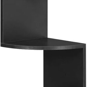 VASAGLE 5-Tier Floating Corner Shelf Wall Mount, Corner Bookshelf and Plant Shelf for Bedroom, Living Room, Bathroom, Home Office - Simply Black ULBC072B01